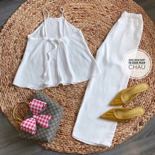 Set áo dây hở lưng quần dài
