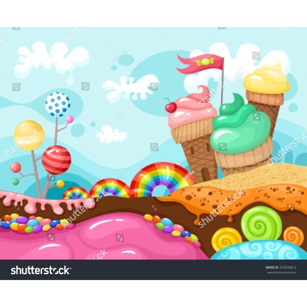 Tranh 3D Dán Tường Giành Cho Quán Kem, Icream, Ốc Quế