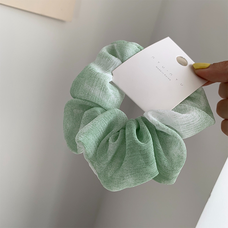 Dây buộc tóc co giãn phối vải lưới màu kẹo thời trang xinh xắn cho nữ
