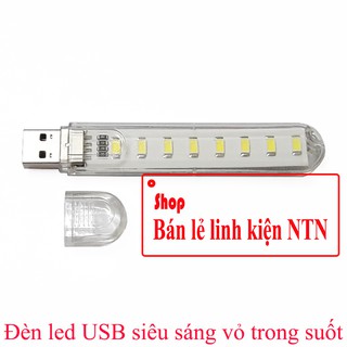 Đèn led USB siêu sáng vỏ trong suốt