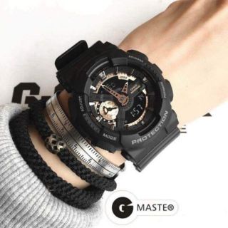 Đồng hồ nam nữ Shock 110-G dây cao su đen nhám