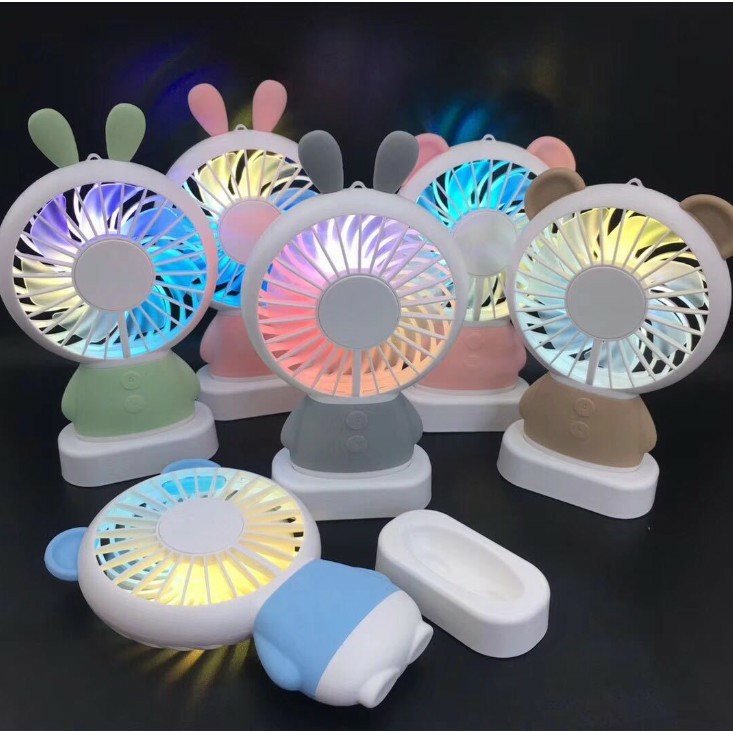 Quạt Mini Tích Hợp Đèn Led Linglong Rabbit | Shopee Việt Nam