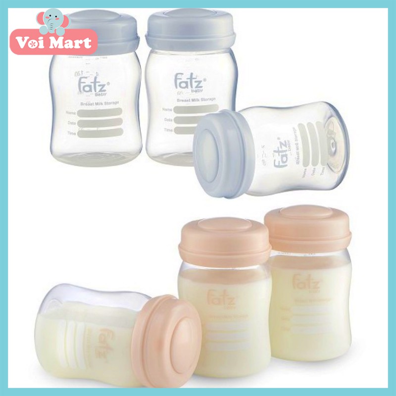 💖𝑺𝑰𝑬̂𝑼 𝑲𝑯𝑼𝒀𝑬̂́𝑵 𝑴𝑨̣𝑰💖 BỘ 3 BÌNH TRỮ SỮA 150ML FATZBABY FB0120NH SIÊU XINH