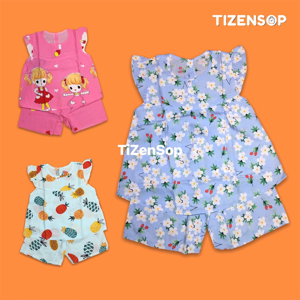 Đồ tone bé gái bộ lanh mặc mát quần đùi cánh tiên