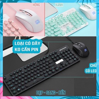 Combo bàn phím và chuột có dây n518, bàn phím có đèn led kèm chuột cao cấp