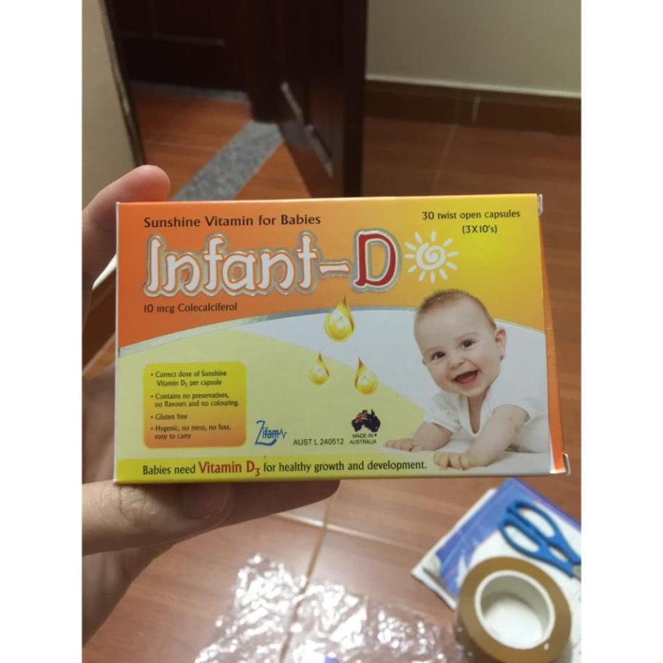 Infant D bổ sung vitamin D3 cho bé hộp 3 vỉ x 10 viên