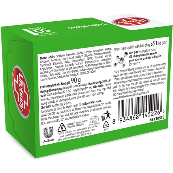 Combo 6 xà bông cục Lifebuoy 90g Thiên Nhiên với chiết xuất Khổ Qua, bảo vệ diệt khuẩn 10  - xà phòng thanh