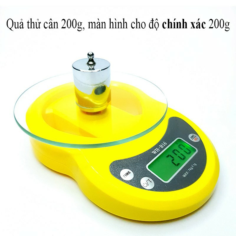 Cân Điện Tử Mini Nhà Bếp 7kg WH - B16 [ Bảo Hành 12Tháng ] Chính Xác Cao