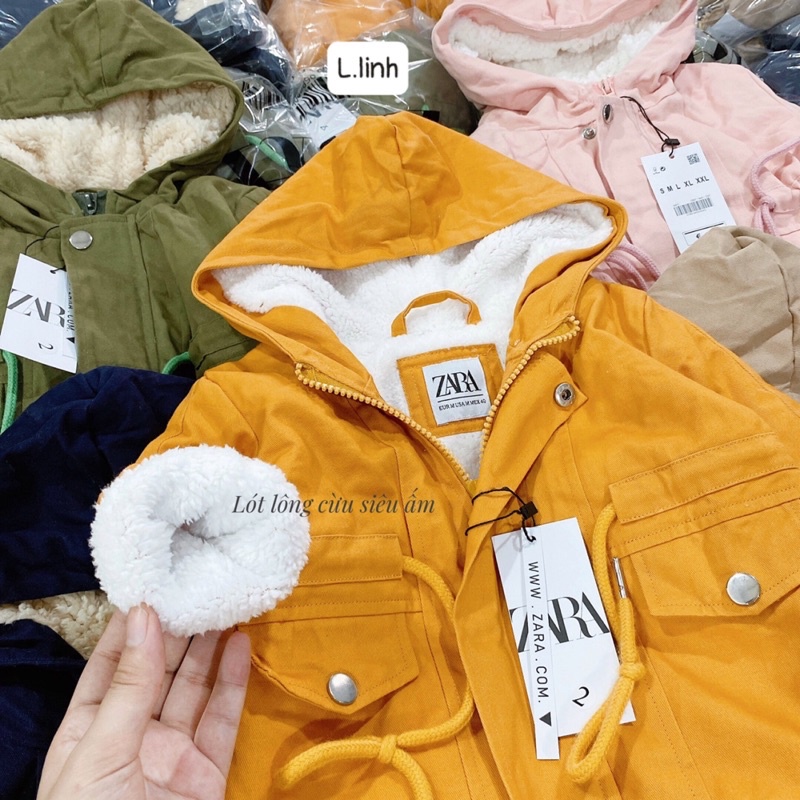 Áo khoác parka lót lông cừu xịn xò cho bé trai bé gái cực ấm và thời trang