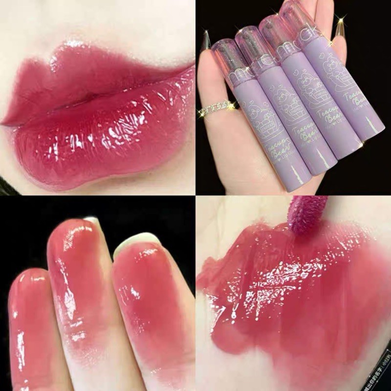 HOT TAOBAO — Son Bóng Dưỡng Ẩm Môi Căng Mọng MAFFICK Dupe ROMAND GLASTING Hình Gấu Dễ Thương | Thế Giới Skin Care