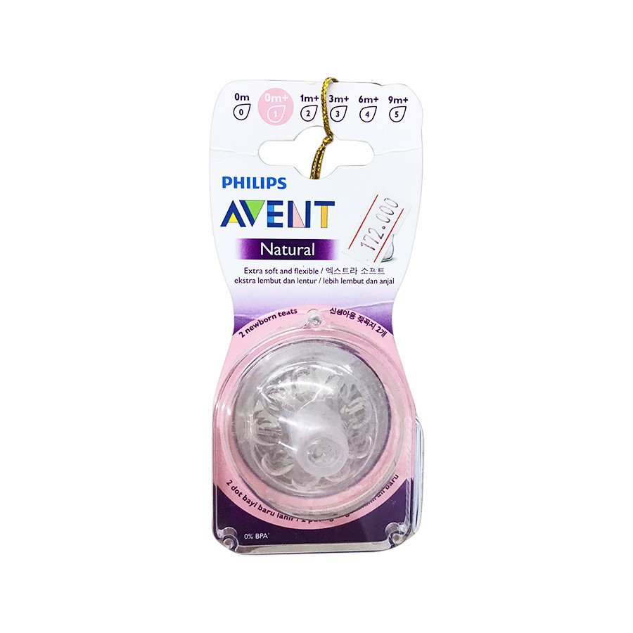 NÚM TI bình sữa cổ rộng Avent Natural [Đủ số] [Cam kết chính hãng]