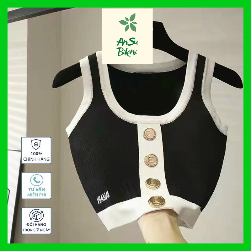 Áo 3 Nữ cúc dọc - Áo 3 lỗ khuy cài, chất thun tăm, dáng ôm, 2 màu ĐEN | TRẮNG SIÊU HOT