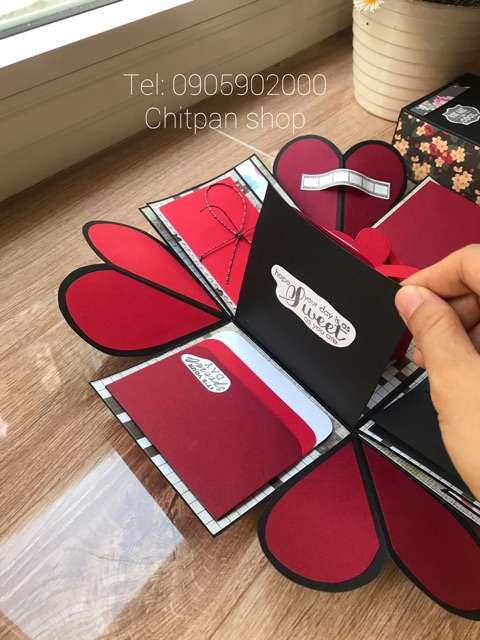 Hộp quà love box 10cm màu đỏ