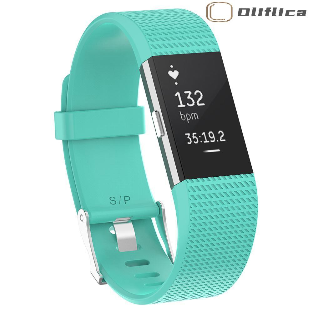 (hàng Có Sẵn) 1 Dây Đồng Hồ Thể Thao Silicone Mềm Olifi Cho Fitbit Charge 2