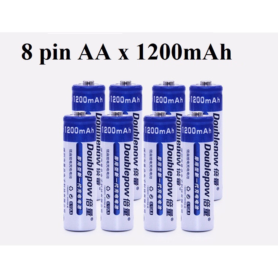 Bộ 8 viên pin tiểu sạc Doublepow AA 1200mAh