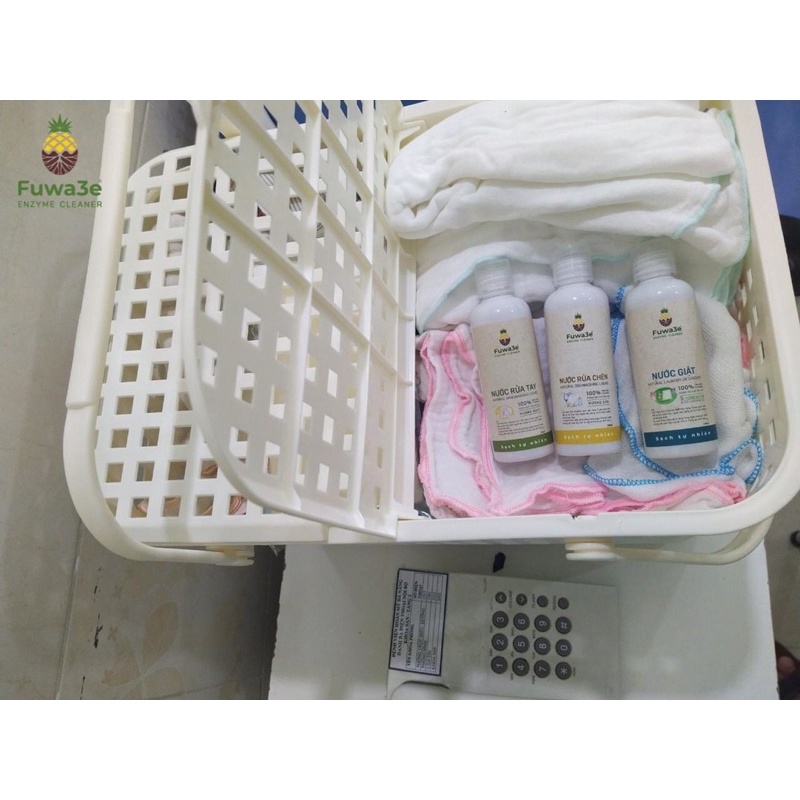 Nước giặt Fuwa3e hữu cơ organic từ Enzyme sinh học 4L, 500ml an toàn cho bé, nước giặt sinh học không hương liệu