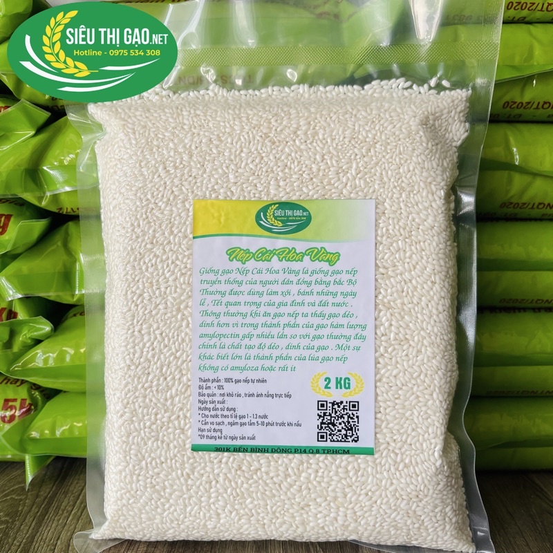 NẾP CÁI HOA VÀNG túi 2KG hút chân không