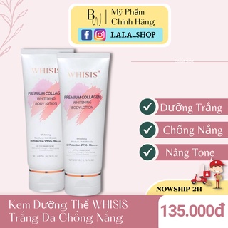 Kem Dưỡng Thể WHISIS Trắng Da Chống Nắng - Premium Collagen Whitening Body Lotion 200ml