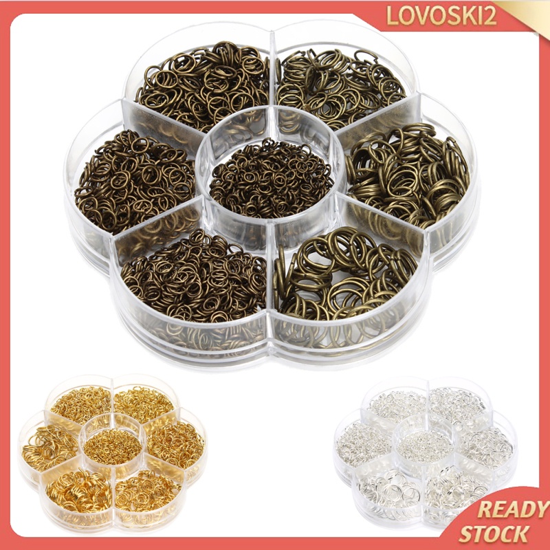 [LOVOSKI2]1 Box Assorted Iron Plated Jump Rings Unsoldered for Jewelry Making Bronze