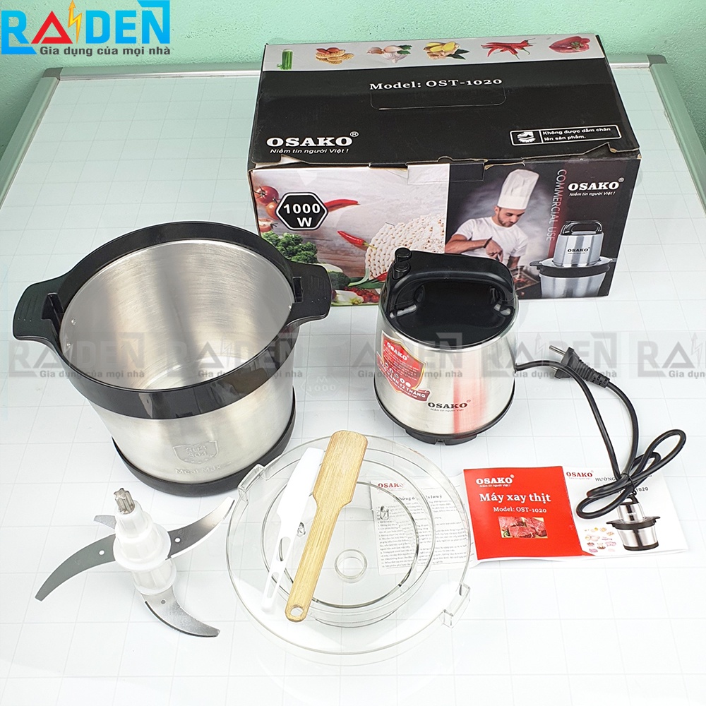 [Chính hãng] Máy xay thịt 6L Osako OST-1020 công suất 1000W xay giò chả, thịt cá và xay gia vị làm nước chấm