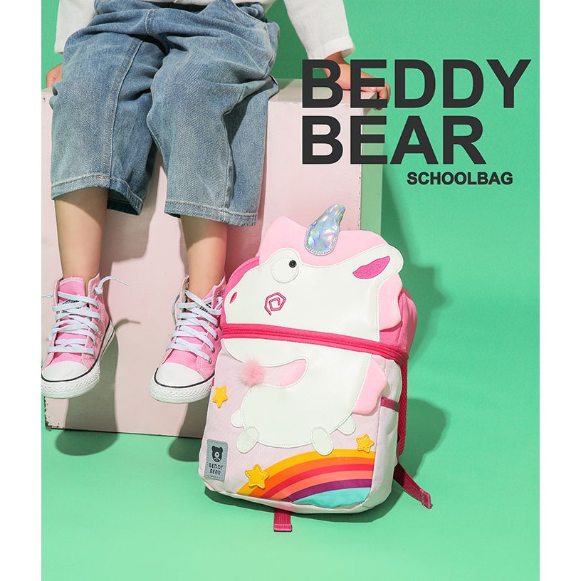 Balo cho bé Gái từ 03 tuổi học Mầm Non Thương hiệu BeddyBear/ Beddy Bear- Hình Unicon /Kỳ lân Thiết kế chống gù lưng