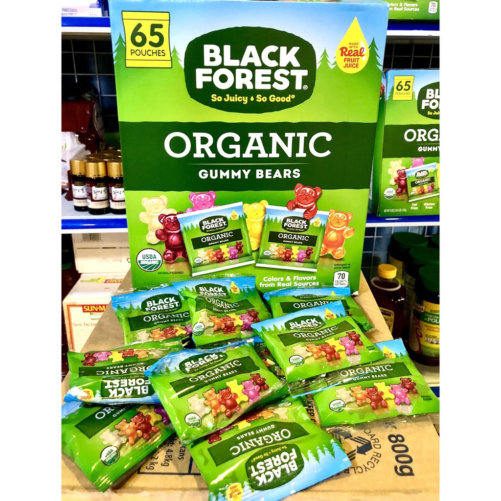 [HỘP 65 BỊCH]Kẹo Gấu 65 Bịch Organic Black Forest Mỹ