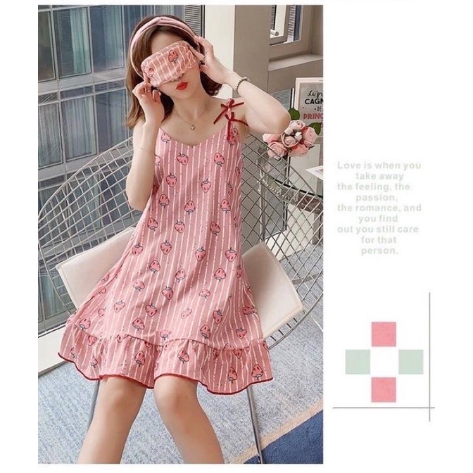 ĐẦM THUN 2 DÂY HOẠ TIẾT SIÊU DỄ THƯƠNG HÀNG CHUẨN QC TÚI ZIP | BigBuy360 - bigbuy360.vn