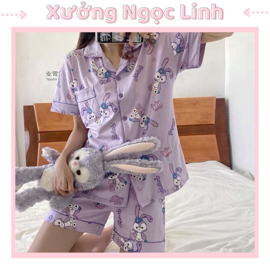 Đồ ngủ pijama cộc tay kiểu hàn mùa hè, đồ mặc nhà nữ pyjama cute chất thun sữa mát vải kate mềm mịn