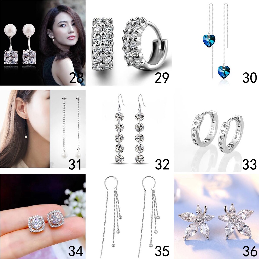 Bông tai bạc 925 hình hoa thời trang Hàn Quốc dành cho nữ Ed009