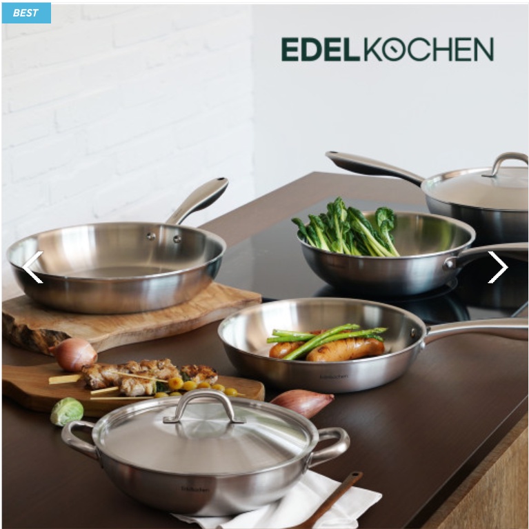 Chảo inox bếp từ Edelkochen 5 lớp - Size 24/28cm