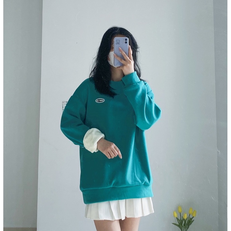 SWEATER logo CHERRY AKA lót nỉ bông đơn sắc basic | BigBuy360 - bigbuy360.vn