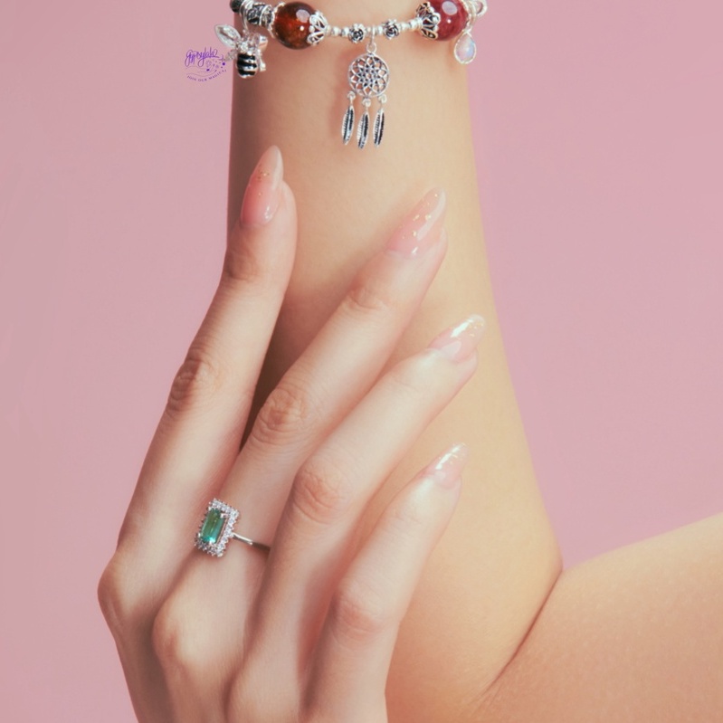 Nhẫn Bạc 925 Twinkling Tourmaline Đá Thiên Nhiên Nhiều Màu SP005083 Gypsy.lala