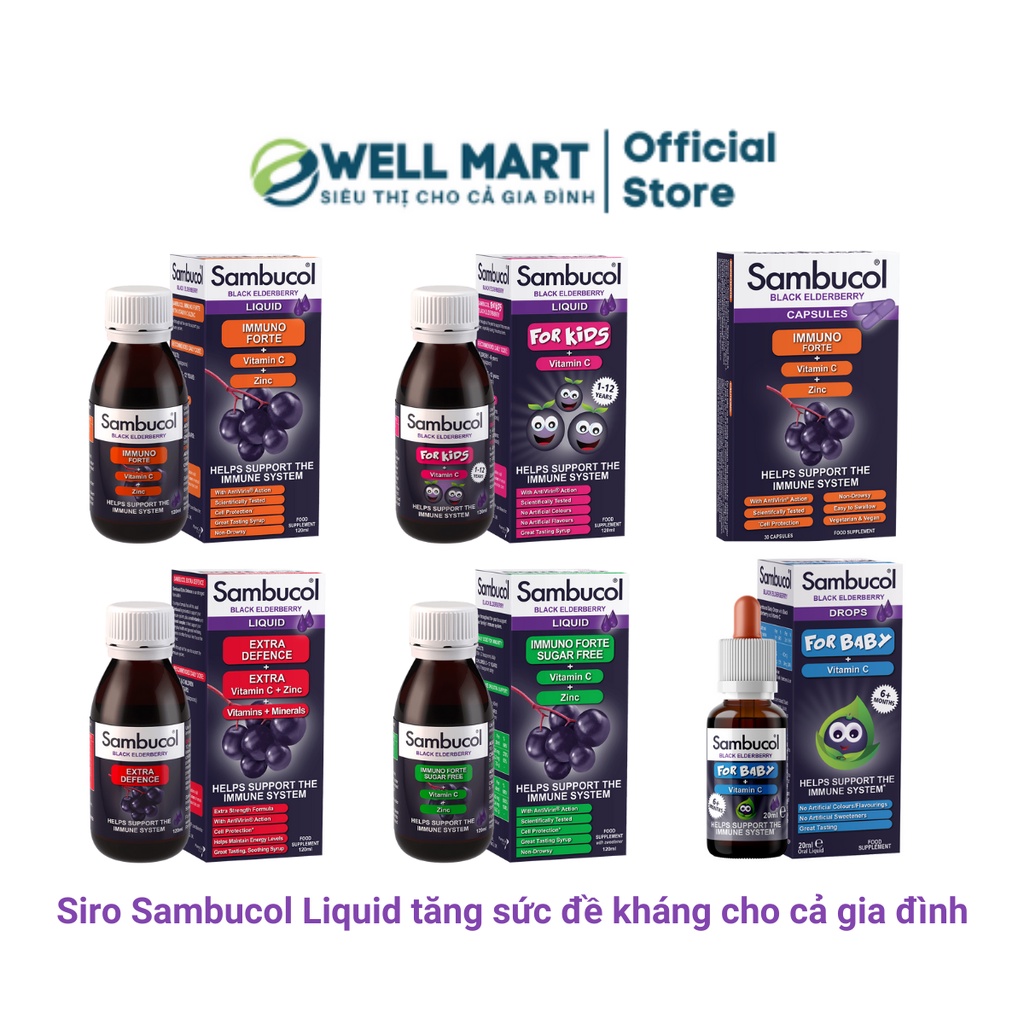 SIRO SAMBUCOL tăng cường hệ miễn dịch cho cả gia đình lọ 120ml