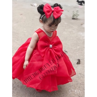 Váy công chúa cai câp 2419 Nhung Nguyễn Váy Đầm Công chúa Bé Gái Cao Cấp Tặng Kèm Cài