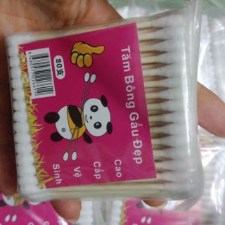 Lốc 24 gói Bông ngoáy tai cán gỗ  loại  đẹp