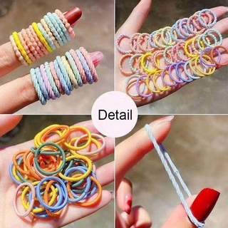 MXKJING   Túi 100 Dây Thun Buộc Tóc Dễ Thương Cho Bé