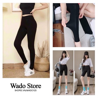 Quần Legging rainbow dài, short màu đen KATI chất thun ôm bó sát co giãn tốt