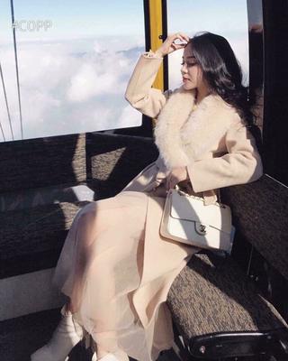 Áo dạ dáng dài cổ lông ( cam kết hàng loại 1)