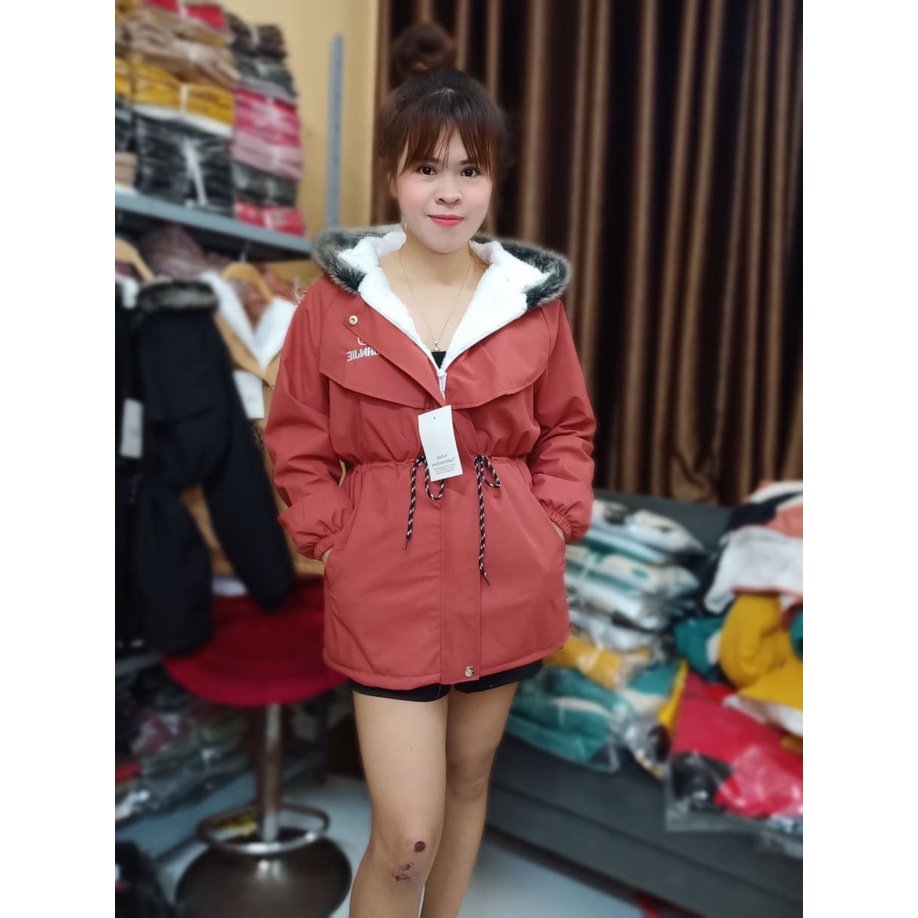[ẢNH THẬT]Áo Khoác Nữ, Áo Parka LÓT LÔNG CỪU Có Dây Rút Eo | BigBuy360 - bigbuy360.vn
