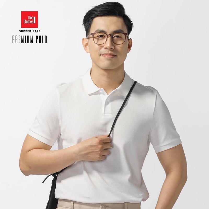 áo phông polo Nam màu Trắng - màu Đen