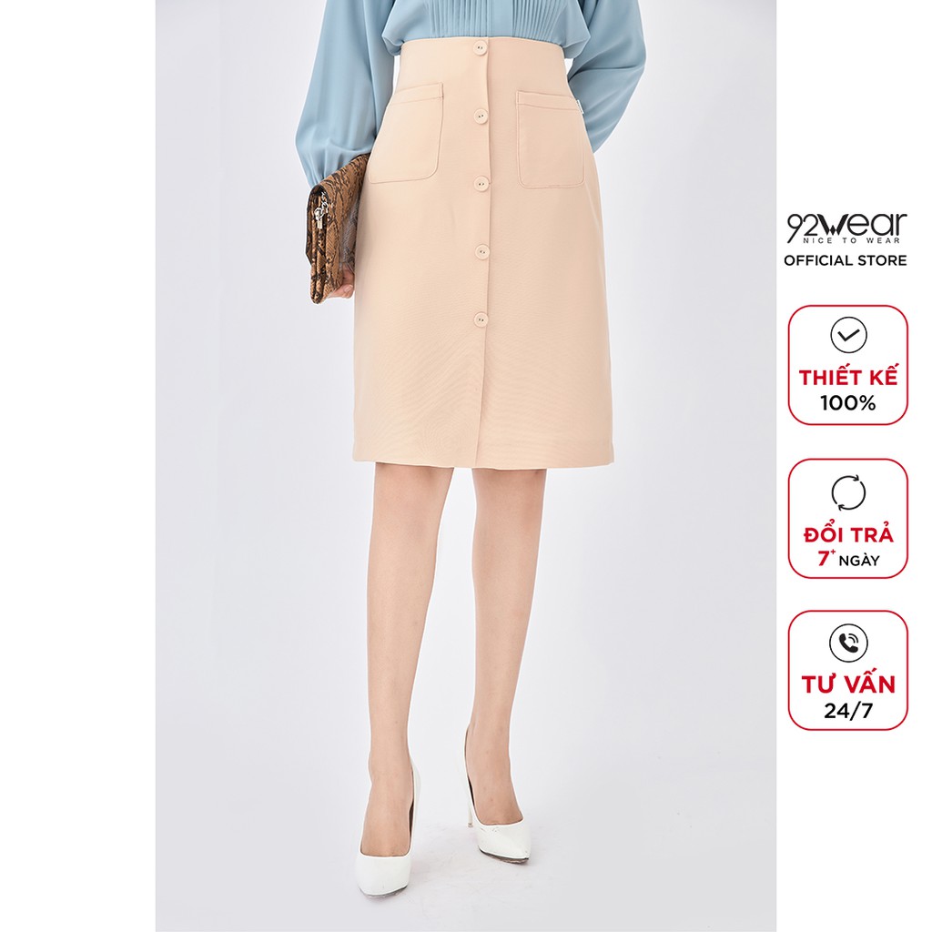 Chân váy dài công sở 92WEAR thiết kế 2 túi thanh lịch tôn dáng JDA1586 | BigBuy360 - bigbuy360.vn