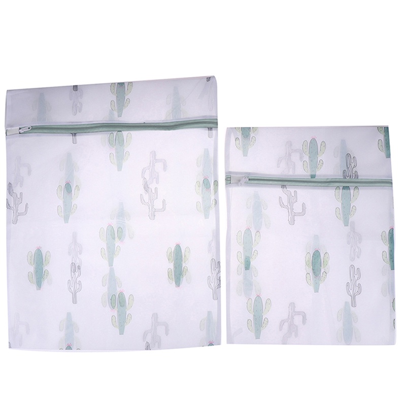 Túi Giặt Đồ Lót Bằng Polyester Họa Tiết Xương Rồng Có Thể Gấp Gọn
