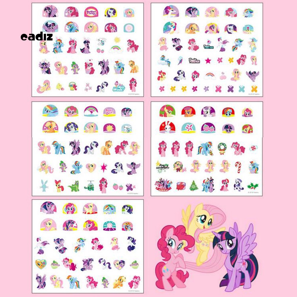 [Hàng mới về] Tấm Nhãn Dán Dán Móng Tay Hình Chuột Mickey/ Minnie/ Công Chúa Hoạt Hình Màu Trắng Bắt Mắt