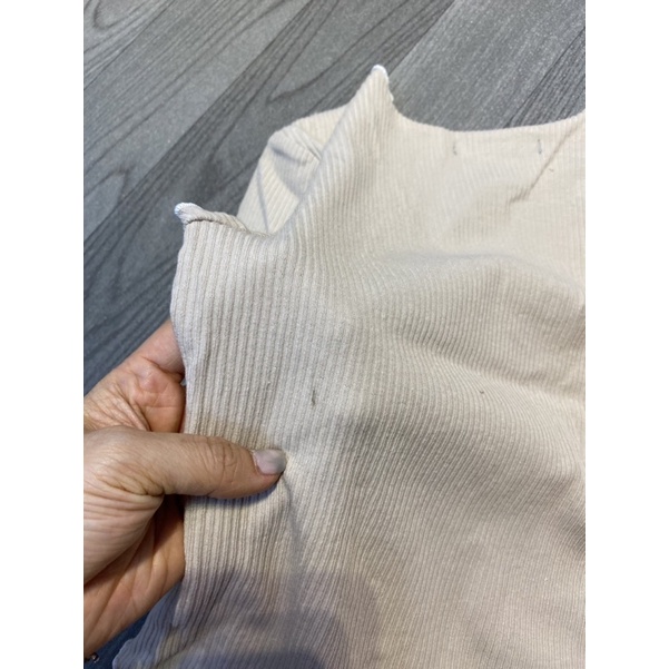 Áo croptop thun tăm 21 mã nâu be