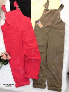 Quần yếm kaki mài rách (KA)
