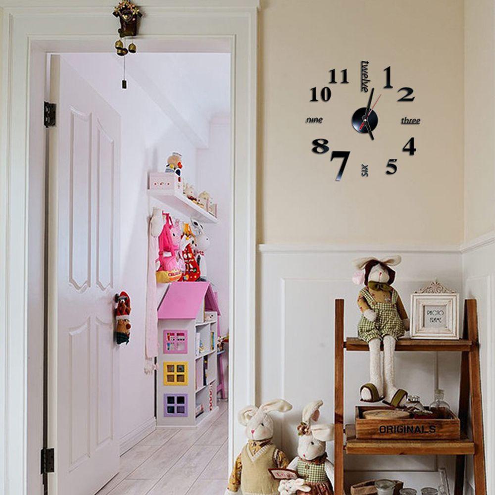 Đồng Hồ Treo Tường 3D Bằng Acrylic Không Ồn DIY