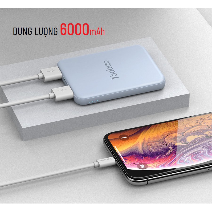 Pin sạc dự phòng mini 6000mAh Yoobao dùng cho điện thoại, máy tính bảng...Hàng chính hãng yoobao