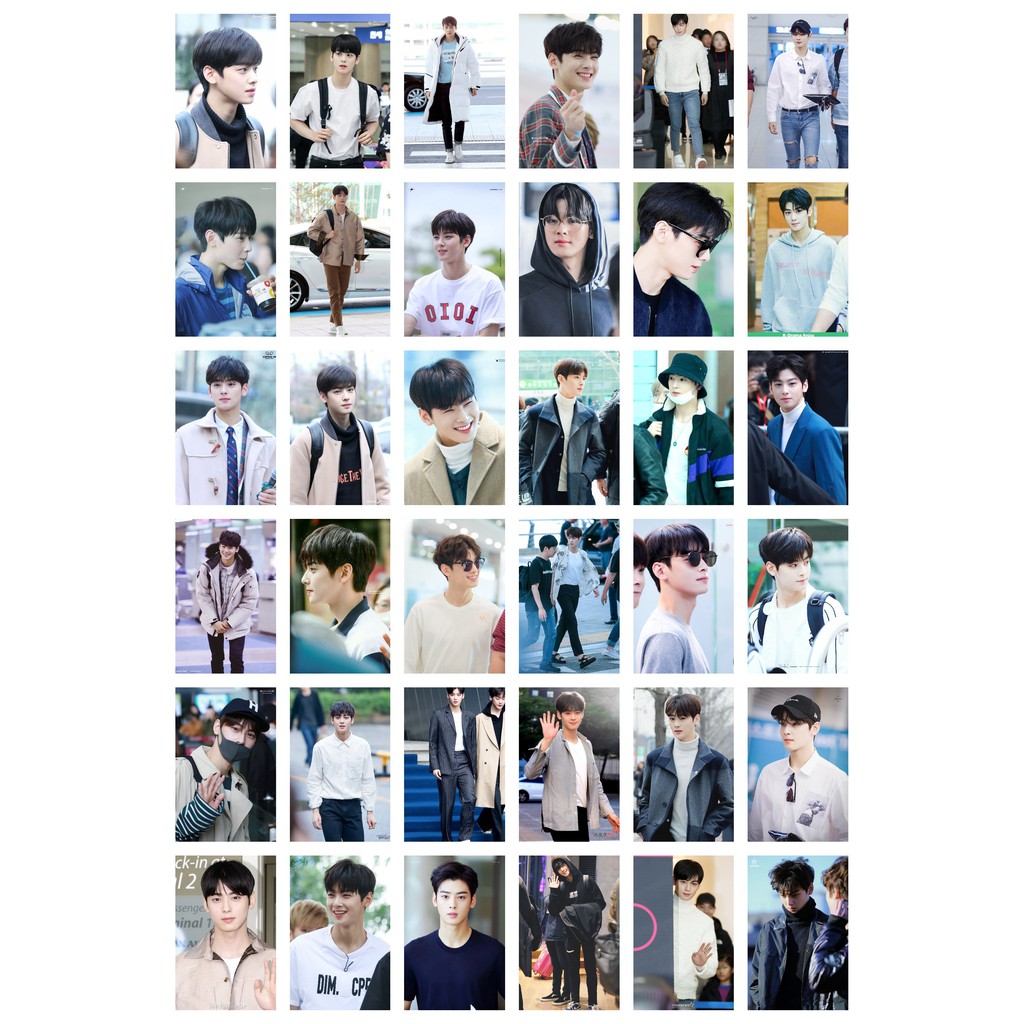 Lomo card 54 ảnh thành viên ASTRO Cha Eun Woo fashion style