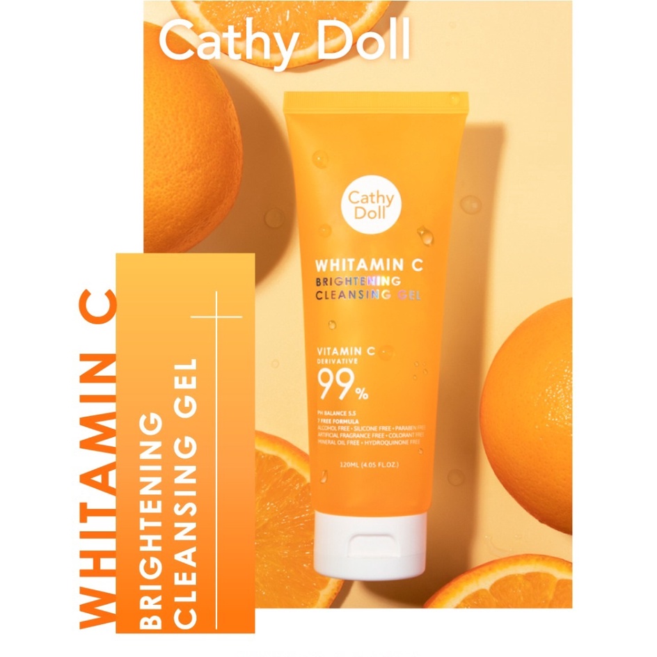 Gel rửa mặt dưỡng trắng da mờ thâm Cathy Doll Whitamin C Brightening Cleansing Gel 120ml