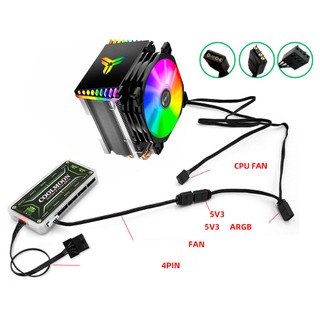 Tản nhiệt chip CPU Jonsbo CR1000GT | CR1400  – ARGB Rainbow 5V 3Pin, Fan 12cm, 4 ống đồng, đồng bộ Led với Hub/Mainboard